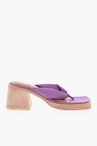 7cm square toe thong sandals
