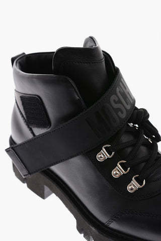 COUTURE! Solid color leather ankle boots