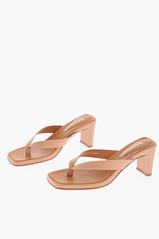 7.5cm square toe leather BRIAL thong sandals