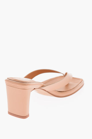 7.5cm square toe leather BRIAL thong sandals