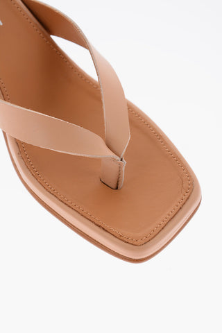 7.5cm square toe leather BRIAL thong sandals