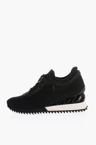 Sneakers REIKO WAVE in tessuto con dettaglio strass 6cm