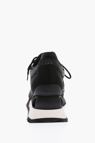 Sneakers REIKO WAVE in tessuto con dettaglio strass 6cm
