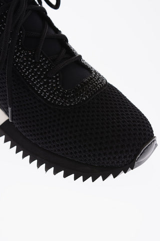 Sneakers REIKO WAVE in tessuto con dettaglio strass 6cm