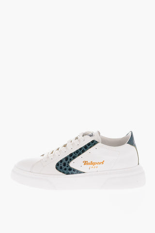 Sneakers in pelle con dettaglio effetto coccodrillo