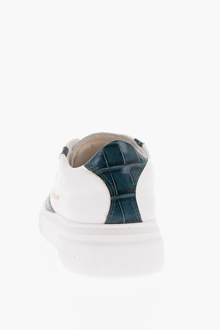 Sneakers in pelle con dettaglio effetto coccodrillo