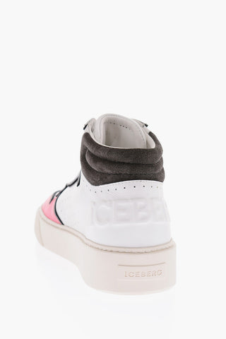Leather DIABLO High-top Sneakers with Debossed Logo