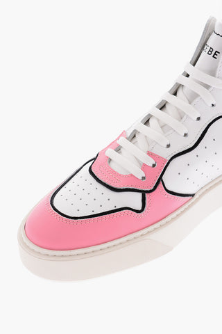 Leather DIABLO High-top Sneakers with Debossed Logo