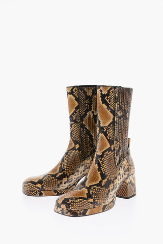 6cm snake effect leather JUDY LAUREL booties