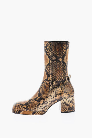 6cm snake effect leather JUDY LAUREL booties