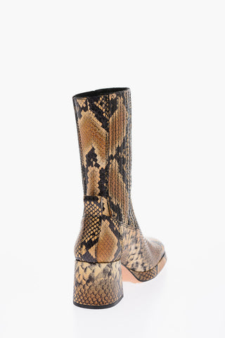 6cm snake effect leather JUDY LAUREL booties