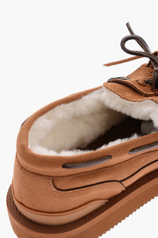 SUICOKE Mocassini kiltie in camoscio con perline