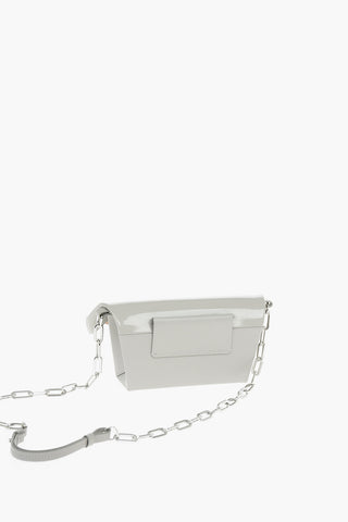MM11 patent leather SNATCHED mini bag with removable chain shoulder strap