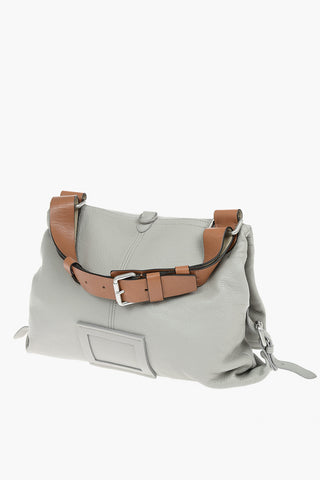 MM11 textured leather shoulder bag