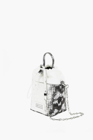 MM11 Borsa a Secchiello 5AC in Pelle Stampa Croco 