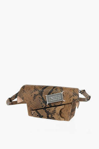 MM11 python effect leather mini SNATCHED bag with removable chain shoulder strap