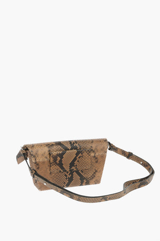 MM11 python effect leather mini SNATCHED bag with removable chain shoulder strap