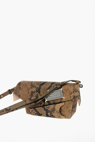 MM11 python effect leather mini SNATCHED bag with removable chain shoulder strap
