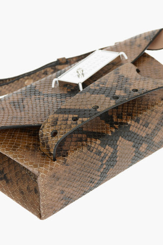 MM11 python effect leather mini SNATCHED bag with removable chain shoulder strap