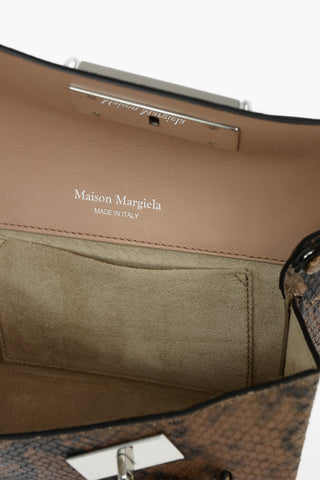 MM11 python effect leather mini SNATCHED bag with removable chain shoulder strap