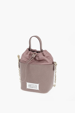 MM11 Textured Leather Mini Bucket Bag