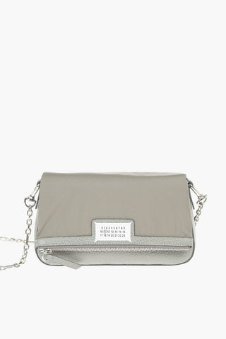 MM11 removable chain shoulder strap leather and fabric bag