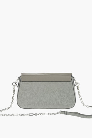 MM11 removable chain shoulder strap leather and fabric bag