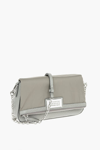 MM11 removable chain shoulder strap leather and fabric bag
