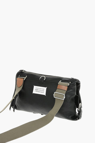 MM11 removable shoulder  strap textured leather messenger bag