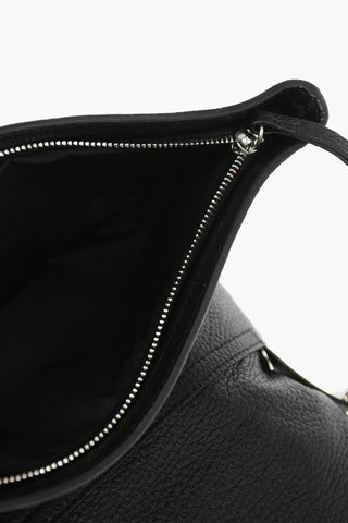 MM11 removable shoulder  strap textured leather messenger bag