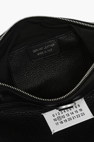 MM11 removable shoulder  strap textured leather messenger bag