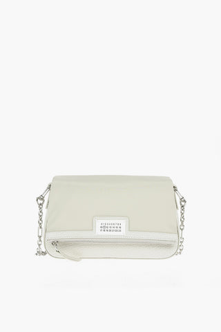 MM11 removable chain shoulder strap leather and fabric bag