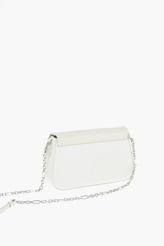 MM11 removable chain shoulder strap leather and fabric bag