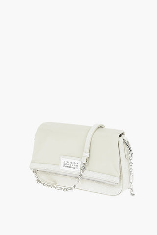 MM11 removable chain shoulder strap leather and fabric bag