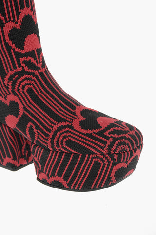 Stivali alla coscia in Jacquard con Suola Statement 7,5cm