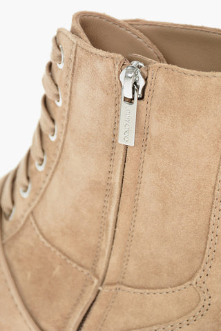 Suede Leather CORA Ankle Boots with Crystal Buckle