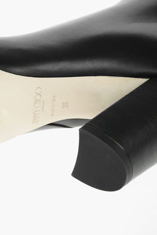 Soft Leather MYAN Ankle Booties with Crystal  9cm