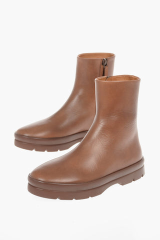 Leather BILLIE Ankle Booties with Side zip Fastening