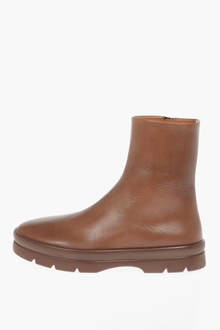 Leather BILLIE Ankle Booties with Side zip Fastening