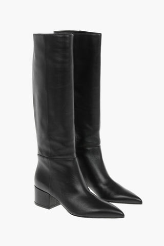 Soft Leather SEVENTY Pointed-toe Knee-high Boots with Side Zip 5,5cm