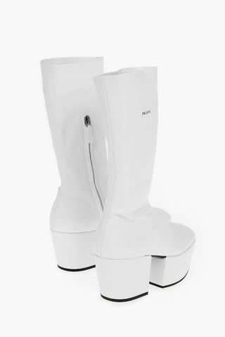 Tech Faux Leather Ankle Boots with Statement Sole and Embossed Iconic Logo 7cm