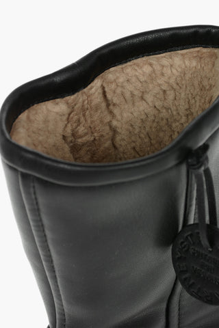 Faux-leather EMILIE Shearling Combat Boots with Chunky Platform Sole 7cm