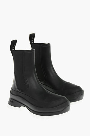 Faux Leather Chelsea Ankle Boots TRACE with Lettering Logo