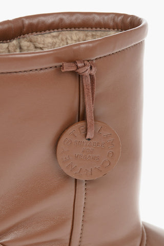 Faux-leather EMILIE Shearling Combat Boots with Chunky Platform Sole 7cm