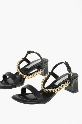 Faux-leather FALABELLA Sandals embellished with Chain 5cm