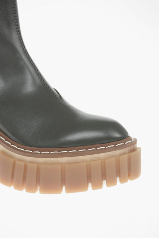 Faux-leather EMILIE Pointed-toed Chelsea Booties with Statement Sole 8cm
