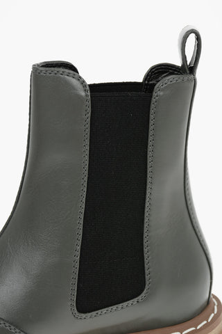 Faux-leather EMILIE Pointed-toed Chelsea Booties with Statement Sole 8cm