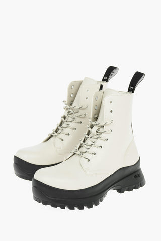 Faux-leather TRACE Combato Booties with Statement Sole