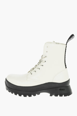 Faux-leather TRACE Combato Booties with Statement Sole