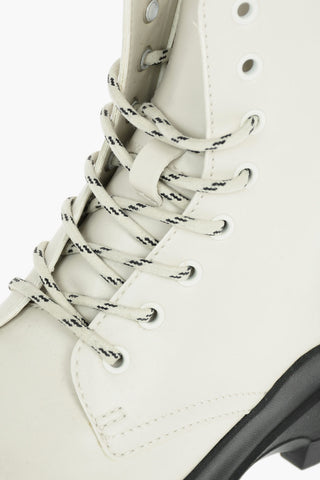 Faux-leather TRACE Combato Booties with Statement Sole